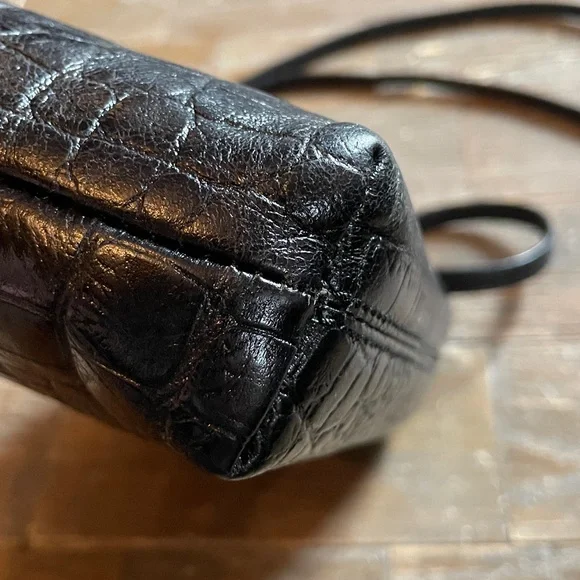 Carlos Falchi Croc Embossed Mini Square Crossbody🖤 - Picture 9 of 14